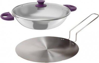 Lifelong LLTPC3 Triply Combo Kadhai (20 CM)