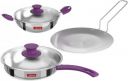 Lifelong LLTPC6 Combo Kadhai (20 CM), Fry Pan Roti Tawa Induction Bottom Cookware Set  (Triply, 3 - Piece)...