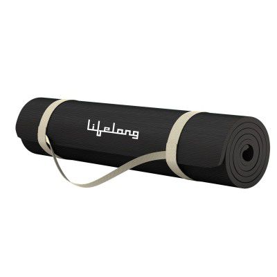 Lifelong LLYM92 Yoga mat for Women & Men EVA Material 4mm Grey Anti Slip for Gym Workout