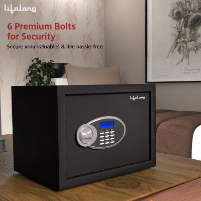 Lifelong Locker 34L-Digital Safe Locker For Security With 5Mm Sturdy Metal Door&Anti-Theft Alarm Electronic Keypad