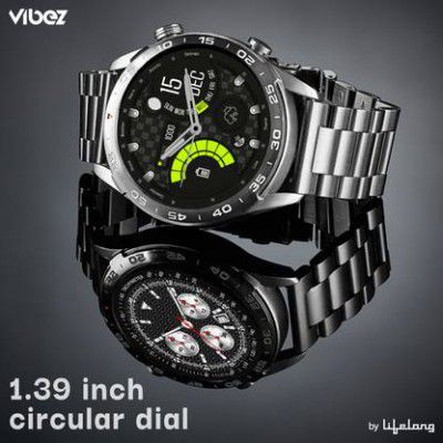 Lifelong Luxury with Metal Case & Stainless-Steel Strap Smartwatch  (Black Strap, Free)