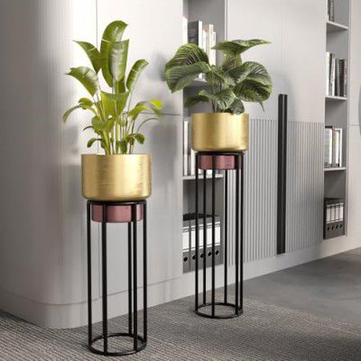 Lifelong Metal Set of 2 Plant Stand for Balcony & Living Room Capacity 30Kg- Anti-Rust Pot Stand for Outdoor Plants & Indoor Planters