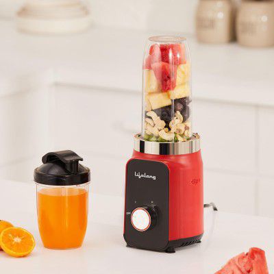 Lifelong Nutri Blender for Smoothies and Juices 500 Watts with 2 Jars - Stainless Steel Blades