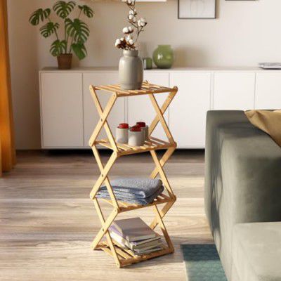 Lifelong Organiser | 4-Tier Bamboo Stand, Storage Rack, Perfume Shelf & Water-Resistant Tray