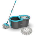Lifelong Plastic 10L Spin Floor Mop Set With Bucket With 360 Degree Spinner, Floor Cleaning&Mopping System, Microfiber Refills (Blue, Llmop902)...