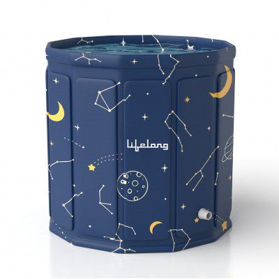 Lifelong Portable & Foldable Bath Tub with Inflatable Pillow for Adults (LLEBT09)