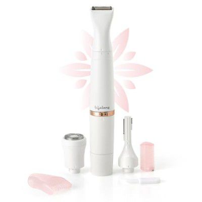 Lifelong Rechargeable Body Hair Trimmer for Women | 1 Year Warranty | 4 in 1 Women Full Body Trimmer for Bikini, Face, Full Body, Nose, Ear, Eyebrow, Underarms Trimmer | 60 Minutes Runtime | Hair Remo