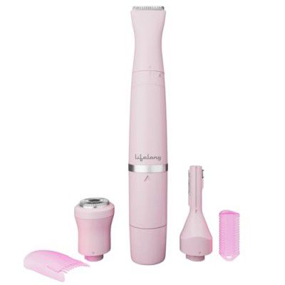 Lifelong Rechargeable Body Hair Trimmer for Women (Pink)