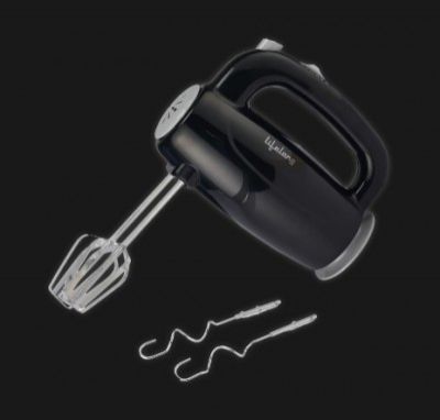 Lifelong Regalia 150 Watt 5 Speed Hand Mixer with 4 Attachments (Overheating Protection, Black)