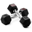 Lifelong Rubber Coated Hexa Dumbbell Set of 2 (2Kg x 2) for Home Gym (Black)...