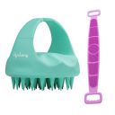 Lifelong Silicone Scalp Massager Shampoo Brush with Body Scrubber (Green, LLM693)...