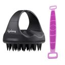 Lifelong Silicone Scalp Massager Shampoo Brush with Body Scrubber (Black, LLM657)...