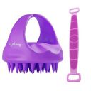 Lifelong Silicone Scalp Massager Shampoo Brush with Body Scrubber | (Purple, LLM666)...