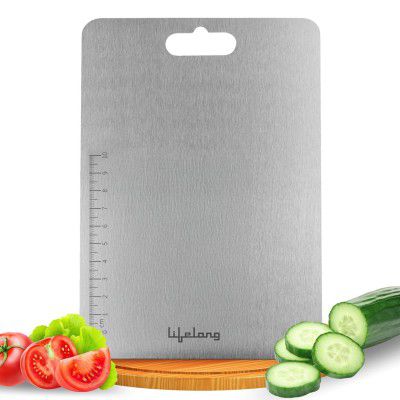 Lifelong Stainless Steel Chopping Board for Kitchen (31.8CM X 21CM)