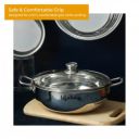 Lifelong Stainless Steel Heavy Bottom Saucepan with Glass Lid | 18cm, 2.25 L | (LLSSP18, Silver), 2250 ml...