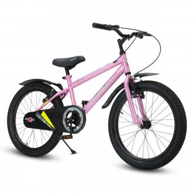 Lifelong Strong 20T SS Kids Cycle | Single Speed for Boys & Girls 7–10 Years (Black/Pink)