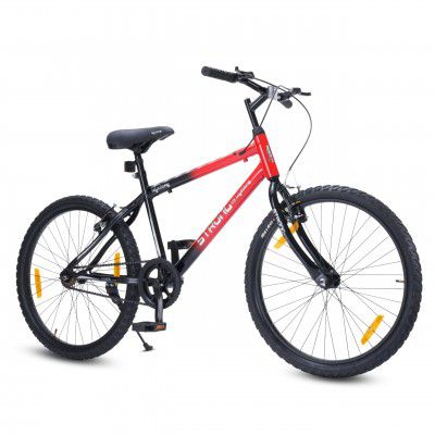 Lifelong Strong 24T Kids Bicycle | Single Speed Cycle | Rigid Fork, Premium V-Brake, Dual Tone Paint, Reflective Stickers & Steel Rims, Red & Black