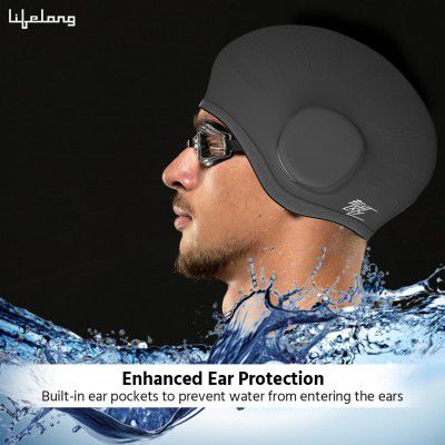 Lifelong Swimming Earguard Cap for | Swim Hair Caps for Short Hair | Swimming Pool Cap
