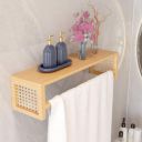 Lifelong Towel Rack for Bathroom | Durable & Stylish Bamboo Rattan Bathroom Towel Holder & Hanger ...