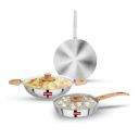 Lifelong TriPly Combo Kadhai, Fry Pan with Lid & Roti Tawa for Cooking, Cookware Set Kadai - 20 cm, Fry Pan - 20 cm, Induction Bottom and Gas Stove Cookware - (Silver, LLTPC12)...