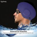Lifelong Unisex-Adult Swim Cap | Silicone Ear Guard Cap | Waterproof Head Cover Cap | Purple...