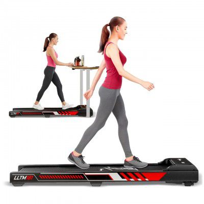 Lifelong Walking Pad Treadmill | 3 HP Motor | 2-Level Manual Incline | LED Display | 110 Kg Capacity | 8 Km/h Speed (Black) LLTM181