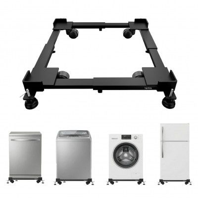 Lifelong Washing Machine Stand with Wheels - 4 Anti-Vibration Rubber Grips