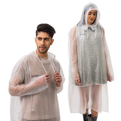 Lifelong Waterproof Unisex Rain Coat Hooded Full Sleeves Outdoor (1Pc)