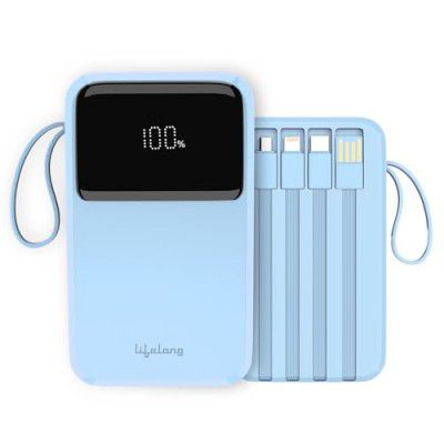Lifelong ZenCharge 20000 mAh 22.5 W Compact Pocket Size Power Bank with 6 Input/Output Port (Blue, Lithium Polymer, Fast Charging, Quick Charge 3.0 for Mobile, Earbuds, Speaker, Tablet)