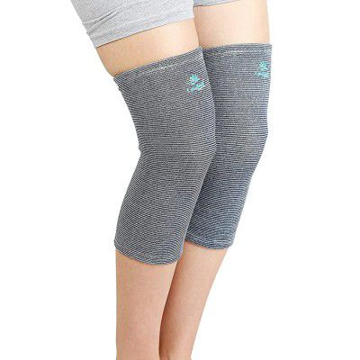 LifeShield Knee Cap - 4 Way Cotton (Pair) Helps In Knee Joint Pain, Relief By Compressing Muscles And Veins (Small)