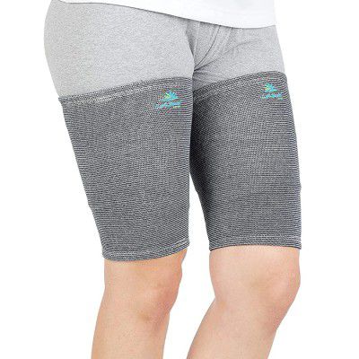 Lifeshield Unisex cotton Comfortable Elastic Thigh Support 4 Way Cotton Sleeves For Pain Relief in Thigh Region (Small)