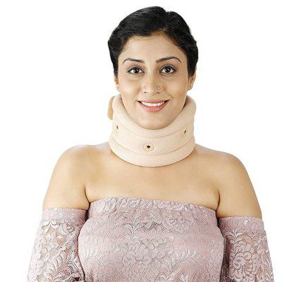 LifeShield Unisex Cotton Elastic Cervical Collar Soft Support for Cervical Pain Relief While Supporting Your Neck (Small)