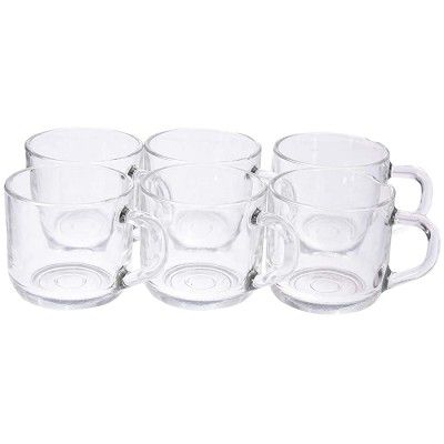 LIFINI Pack of 6 Glass Cup Tea & Coffee Classic Cup Set in (6 Pcs Set) 140Ml (Clear)