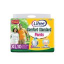 Lifree Extra Absorb Adult Diaper Pants Unisex, X-Large (XL), 10 Pieces, Waist size (90-125 cm | 35-49 Inches)...