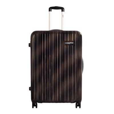 Luggero- Film Classic Light-Weight & Durable Polycarbonate Brush Gold Unisex Hard Luggage| Medium - 65cm