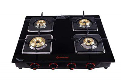 LIGHTFLAME ALTROZ (4B) With Heavy Pan Support, 6mm thick Glass Top, Gas Stove (NEW MODEL Launched by LIGHTFLAME))
