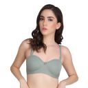 Liigne Women Half Cup Padded Bra - Made of Pure Cotton Full Coverage Non Wired Seamless Pushup Soft Cup for T-Shirt Saree Dress and for Everyday...