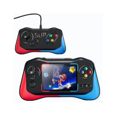 Like Star Q12 500 in 1 Retro Mini Portable Game Box 3.5 Big Display Game Player Sup Game 8 GB (Blue, Red)
