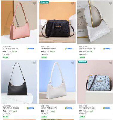 Like Style Sling Bags @ ₹127 (up to 87% Off)