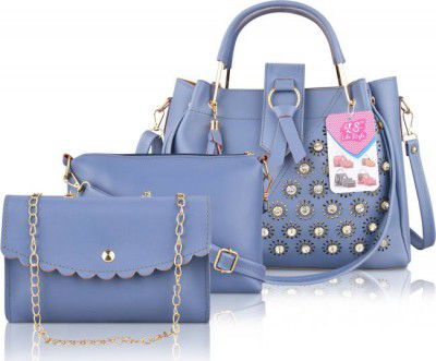LIKE STYLE Women Blue Messenger Bag - Extra Spacious (Pack of: 3)