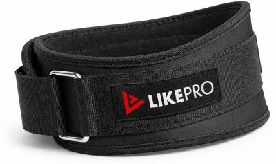 LIKEPRO 4 Inch Soft Neoprene EVA Belt with Steel Buckle & Nylon Velcro Closure Weight Lifting Belt (Black)