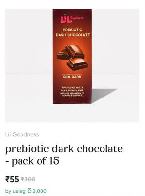 CRED Loot | Lil Goodness Prebiotic Dark Chocolate Pack of 15