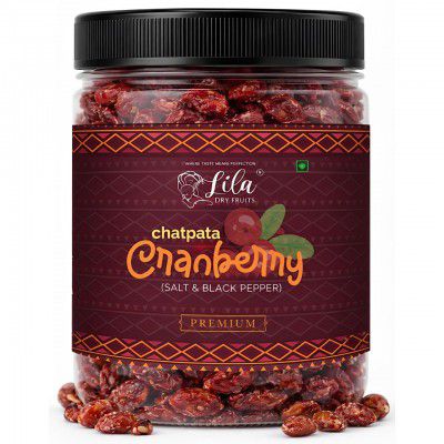 LILA DRY FRUITS Flavoured Cranberries with Black Pepper & Pink Salt, 1 kg (500 g x 2)
