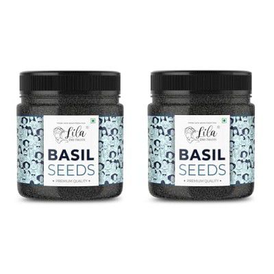 LILA DRY FRUITS Premium Basil Seeds 1 Kg Jar Pack (500 x 2)