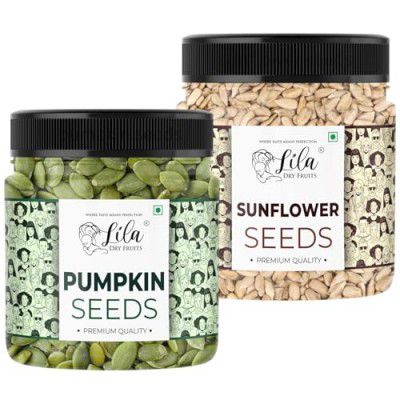 LILA DRY FRUITS Raw Pumpkin Seeds 250g and Sunflower Seeds 250g for Eating