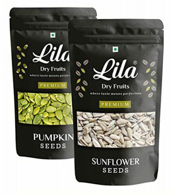 LILA DRY FRUITS Sunflower & Pumpkin Seeds Combo, 200 Gms Pouch Each for Healthy heart, Restful sleep