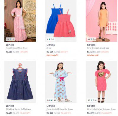 Lilpicks Dresses Upto 89% Off Starts Rs.120 