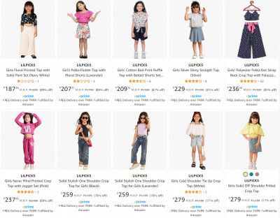 Amazon : Lilpicks Girls Clothing Upto 86% Off | Starts ₹203
