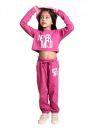 LILPICKS Girls Never Mind Printed Crop Top with Jogger Set (Pink)...