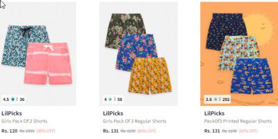 Lilpicks Shorts For Kids Upto 89% Off